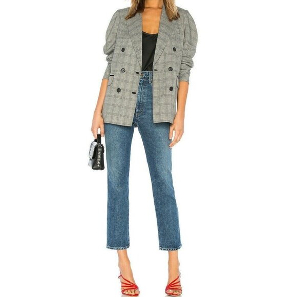 Joie Tomika Ruched Sleeve Blazer Jacket Women Size 12 Caviar Multi MSRP$398 - Picture 5 of 12